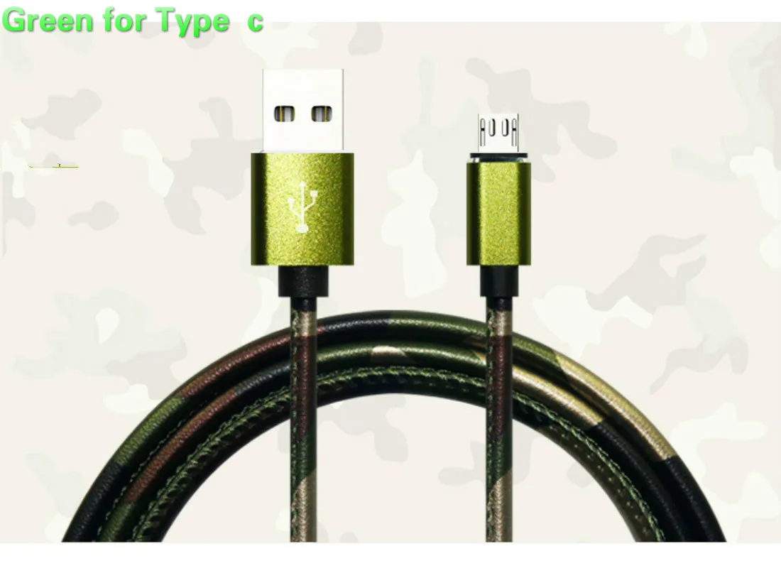 USB кабель для мобильного телефона Micro usb type C зарядный кабель для iPhone зарядный кабель Micro зарядный usb-шнур - Цвет: Green for Type  c