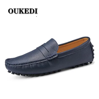 

2019 New Mens Loafers Leather Soft Moccasins Fashion Men Casual Shoes Light Comfortable Driving Shoes Plus Size 48 49 50