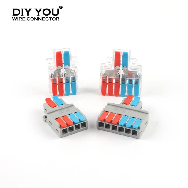 Mini Connecteur De Fil Électrique Rapide, Levier Enfichable, Pinces À  Câble, Bornier Spl-2/3 Connecteurs D'éclairage Led - Connecteurs -  AliExpress