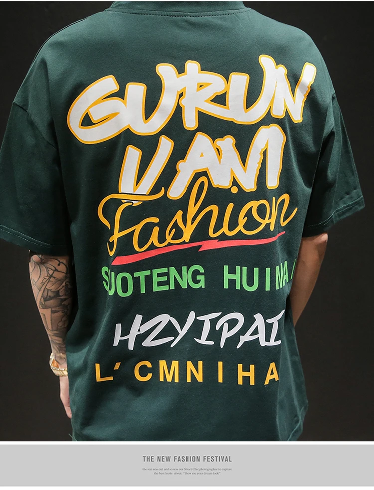 Nice Summer T-Shirts Men Letter Printed Short Sleeve TShirt Men Tee Shirt Men Vogue Fashion Round Neck T Shirt Men
