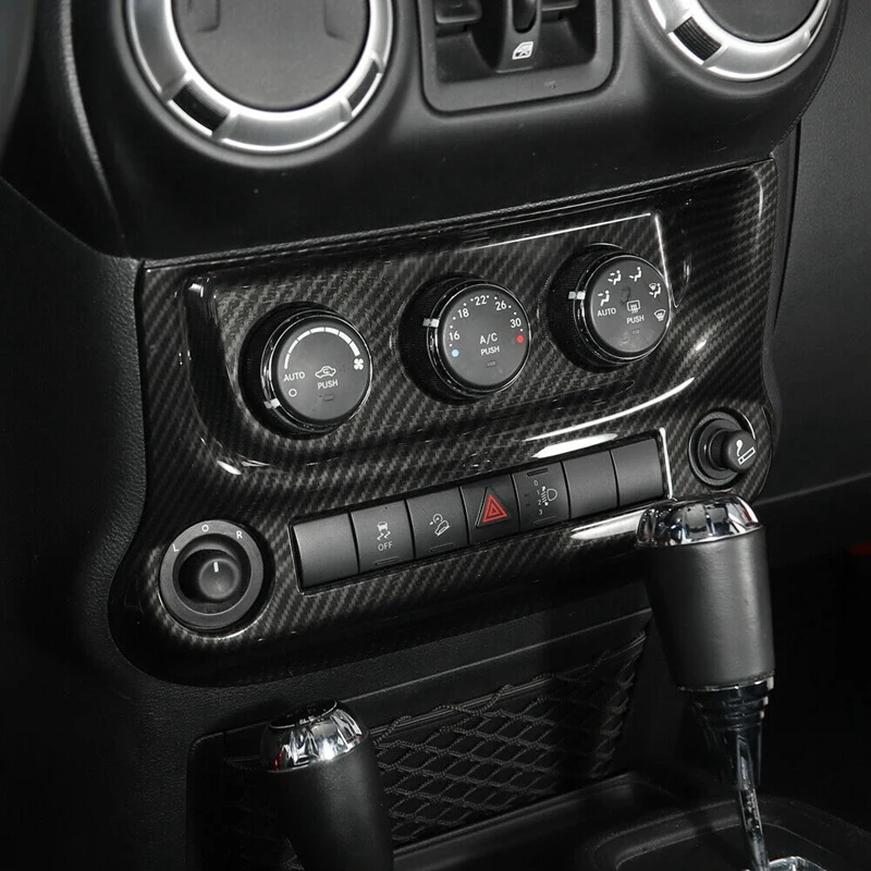 Панель переключателя кондиционера из углеродного волокна для Jeep Wrangler JK 2011