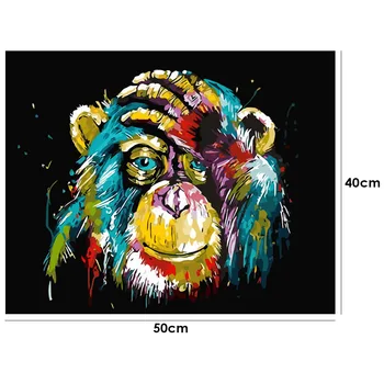 

Monkey DIY Painting By Numbers Animals Painting Calligraphy Acrylic Canvas Paint By Numbers For Home Decor 40x50cm Artworks