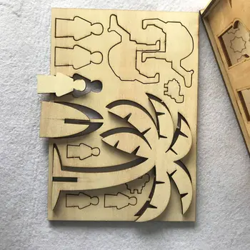 

Wooden Eid Mubarak Ramadan Home Party Ornament Decor Muslim Islamic Palace Puzzle Storage Box Gift DIY