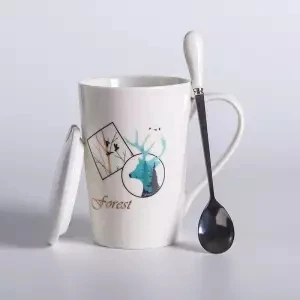 Креативная кружка с мультяшным рисунком чашка для напитков кофейная чашка для завтрака чашка для молока Студенческая керамическая чашка с краем керамическая кружка для путешествий кружки - Цвет: Cup set