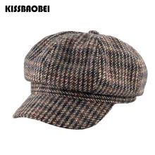 Модные Восьмиугольные шапочки для мужчин, винтажная шляпа для газетчика, женские Зимние береты, шапки для мужчин, осенняя теплая шапка, Повседневная Ретро Gorro Feminino
