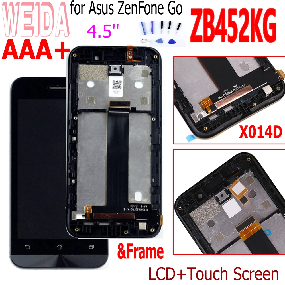 100% протестированный ЖК дисплей 4 5 дюйма для Asus Zenfone Go ZB452KG + дигитайзер сенсорного
