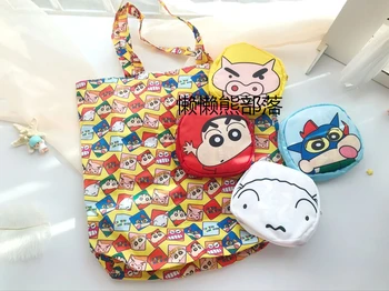 

LISM Crayon Shin-chan Fashion Anime Portable Shopping Bag Reusable Tote Foldable Handbags Pouch Storage Bags NEW