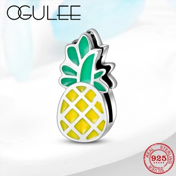 

Fit Original Reflexion Charm Bracelet Jewelry Making 925 Sterling Silver Enamel Pineapple Charm Clip Bead DIY Gift