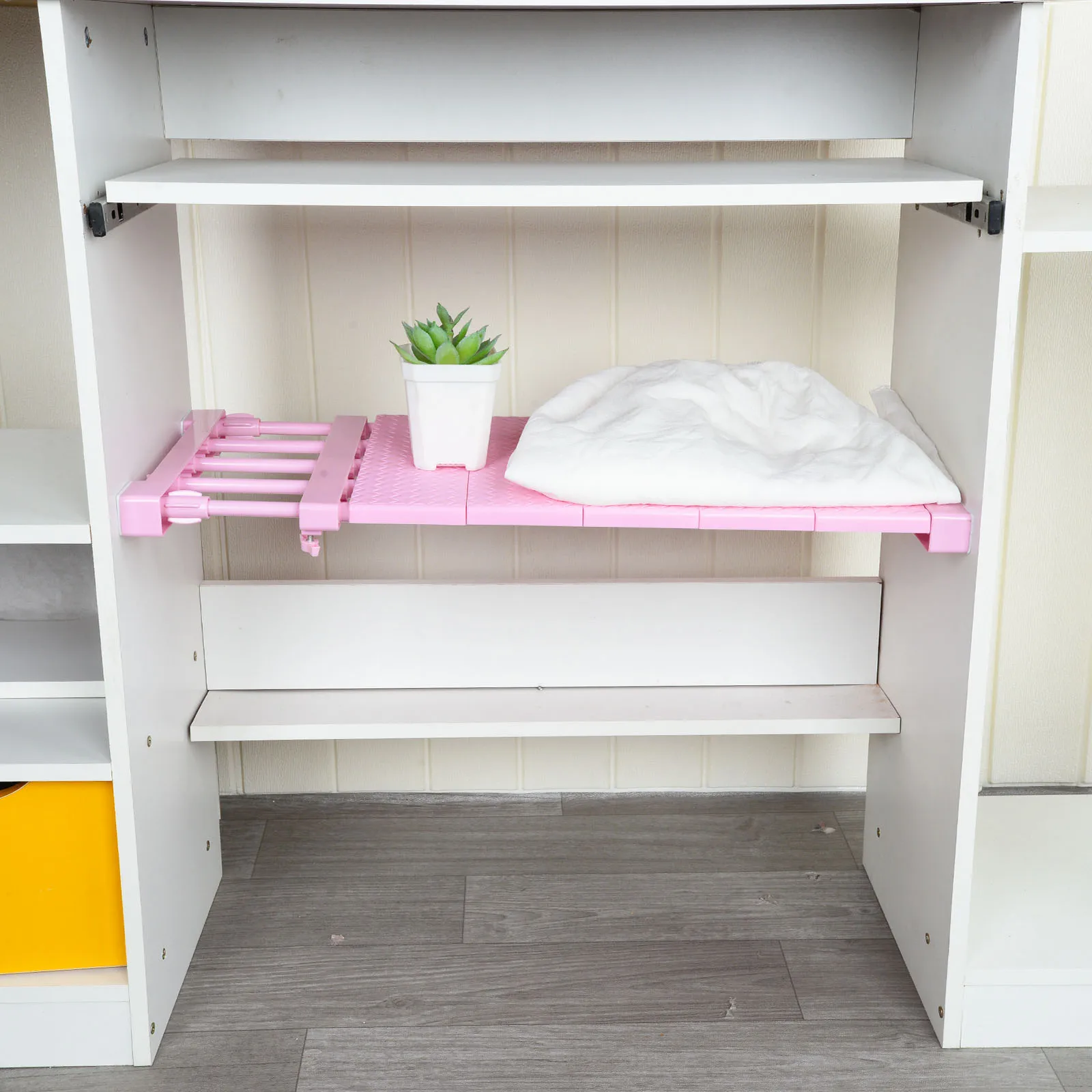 Adjustable Closet Organizer Storage Shelf Space Saving Wardrobe Wall Mounted Rack Kitchen Home Decorative Cabinet Holders