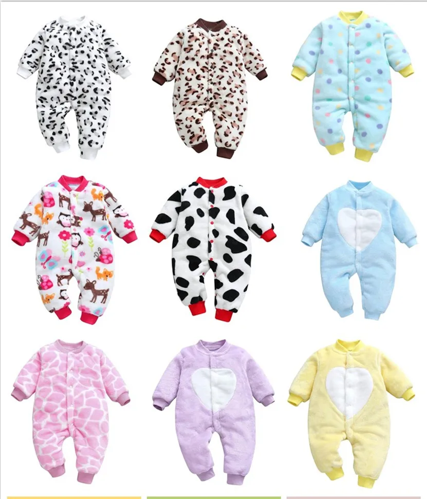 Baby Girl Boy Thick Romper Warm Winter Newborn Infant Baby Leopard Carto Fleece Romper Jumpsuit Soft Pajamas Clothes 2019 Newest Baby Girl Boy Thick Romper Warm Winter Newborn Infant Baby Leopard Carto Fleece Romper Jumpsuit Soft Pajamas Clothes 2019 Newest