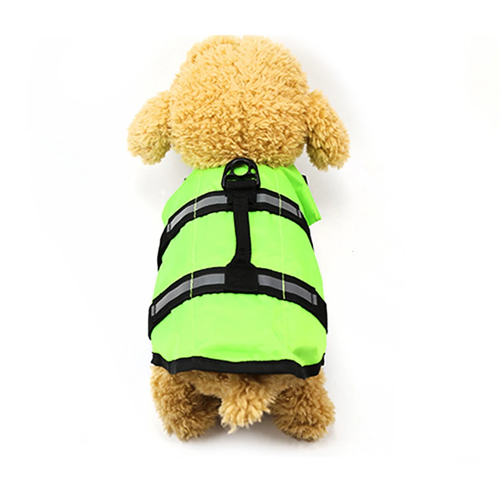 green Size XS-XL Outdoor Pet Dog Float Doggy Life Jacket Vests Puppy Rescue Swimming Wear Safety Clothes Vest Swimming Suit - Цвет: green