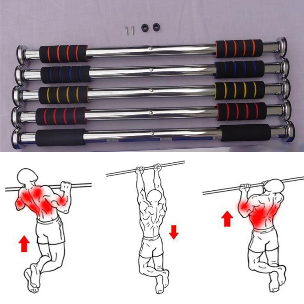 Дверные горизонтальные штанги стальные регулируемые домашние тренажерные тренировки подбородок push Up Pull Up тренировочные бар спортивные фитнес сидения домашние спортивные