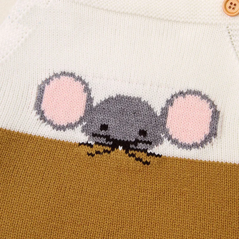 Autumn Winter Kids Baby Girls Boys Sweater Bodysuit Sleeveless Camisole Little Mouse Knit Jumpsuits Clothes