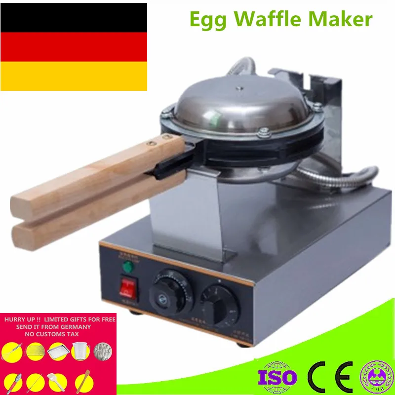 

220V/110V Commercial Electric Chinese Hong Kong Puff Egg Waffle Iron Maker Machine Bubble Egg Cake Oven CE Approved