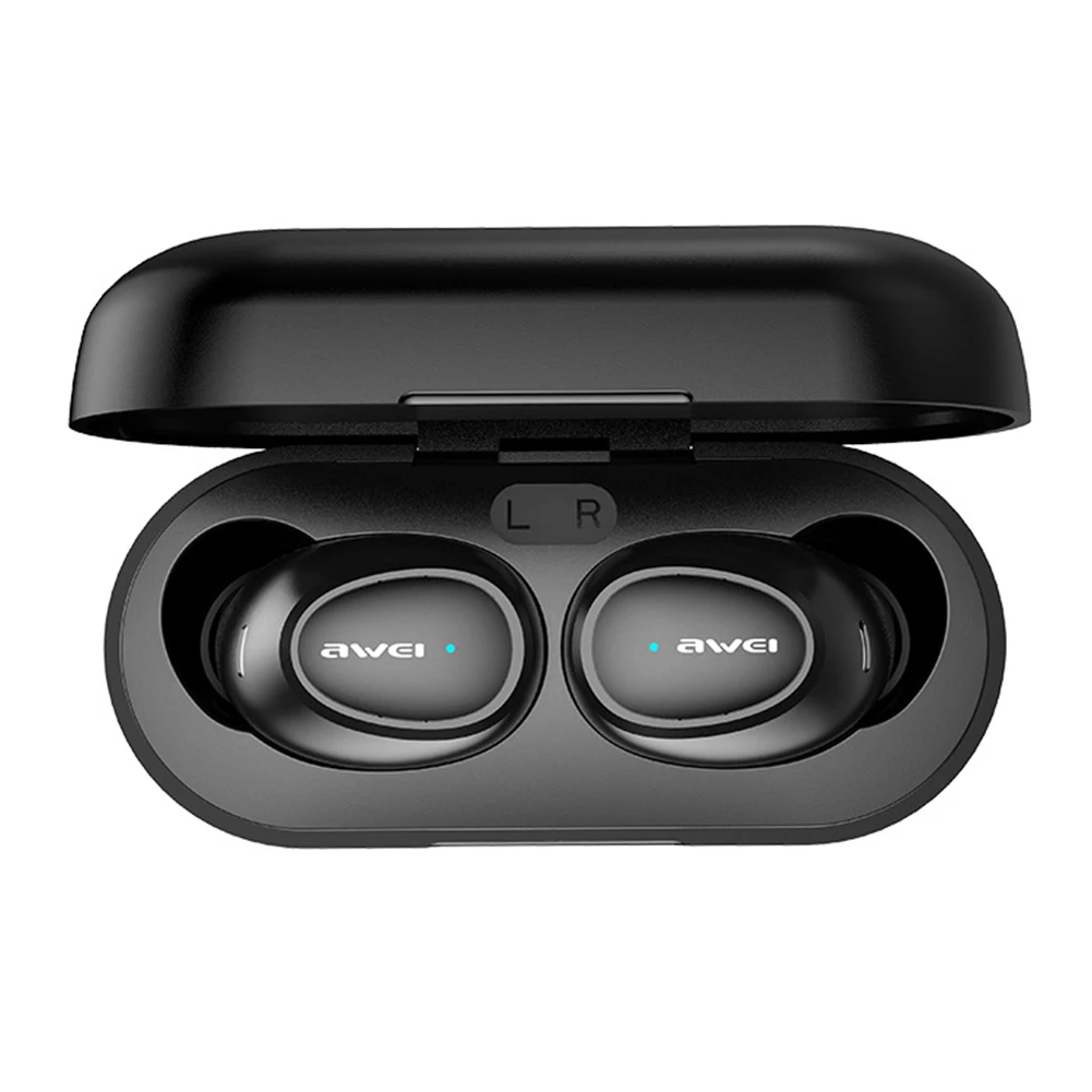 AWEI TWS T6C Мини bluetooth наушники V5.0 Беспроводная зарядка наушники с микрофоном HiFi стерео наушники Спортивная гарнитура сенсорное управление