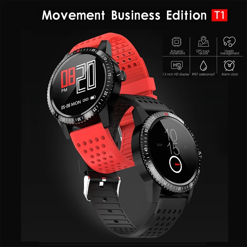 

T1 Bluetooth Smart Watch IP67 Heart Rate Blood Pressure Reminder Sports Pedometer Information Reminder Waterproof Smart Bracelet