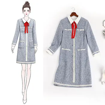 

XL-5XL Plus Size 6l long 200kg Chubby Autumn New Look Thin Waist Cover women party Dress Add dresses big vestidos clothes 10904