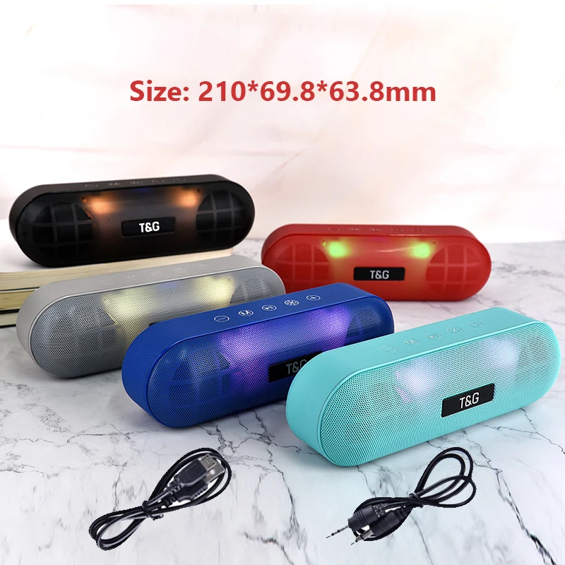 TG светодиодный Bluetooth открытый динамик металлический портативный супер бас беспроводной громкий динамик 3D стерео музыка объемный с микрофоном FM TFCard Aux