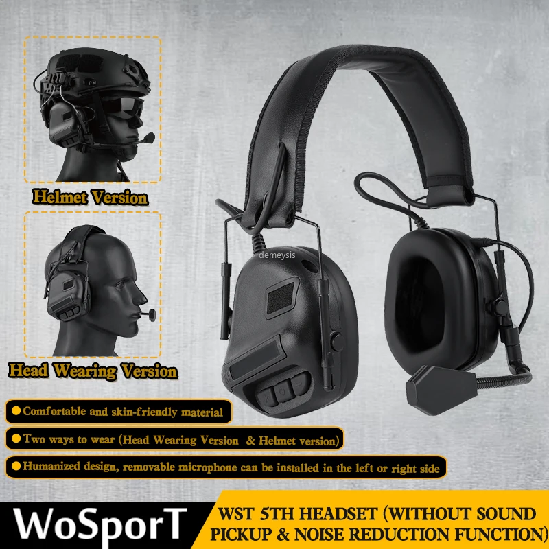 Tactical Helmet Headset Rail-Adapter Airsoft Communication Military Shooting with Outdoor