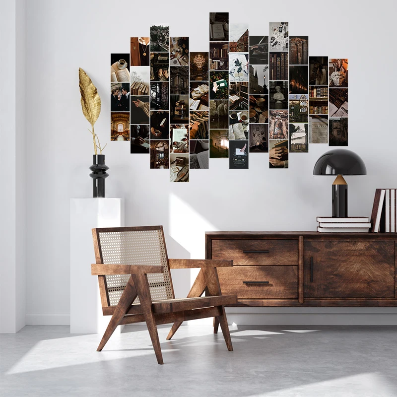 100 PCS Black Luxury Wall Collage Kit Dark Aesthetic Wall 