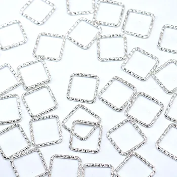 

13MM 15MM 50pcs Square Clasps & Hooks for Beadwork for Earring Jewelry Making Open Jump Ring Jewelry Embossing Clasp Craft