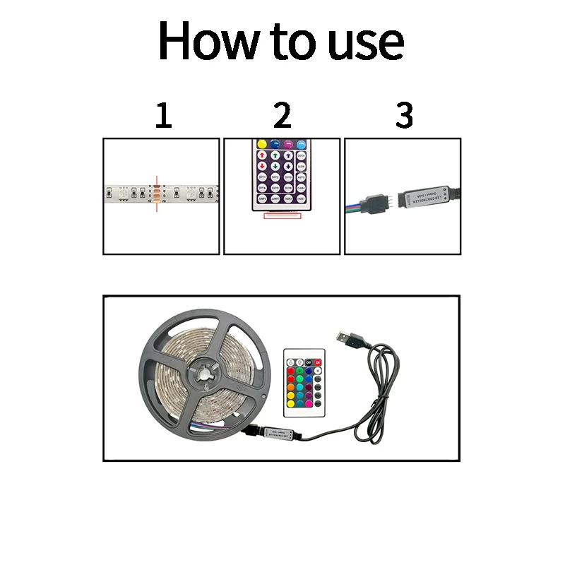 USB питание 5 м RGB цвет 5050 Светодиодный светильник подсветка ТВ+ пульт дистанционного управления