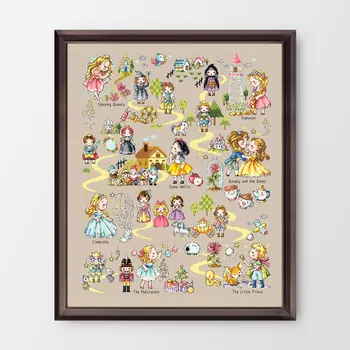 

Fishxx DMC Counted Chinese Cross Stitch Kits set Embroidery Needlework Fairy tale world princess cartoon
