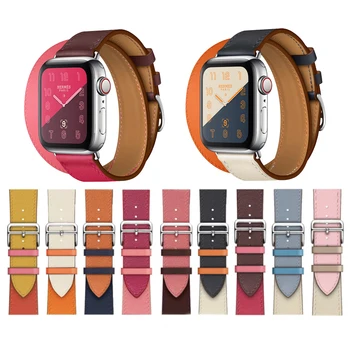

Leather strap watch For Apple Watch 5 band 44mm iwatch Series 4 3 2 1 42mm loop 38mm bracelet Replacement 40mm smart Accessories