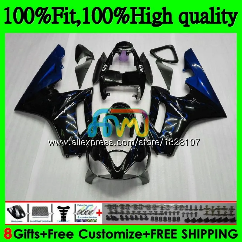 OEM литья под давлением для Triumph Daytona 675 09, 10, 11, 12, 82BS. 30 Daytona-675 Синий Пламя Daytona675 2009 2010 2011 2012 Полный обтекатели