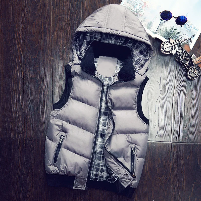 Зимний хлопковый жилет с капюшоном контрастного цвета, мужское повседневное пальто в Корейском стиле, майки больших размеров, пуховик с хлопковой подкладкой Clo