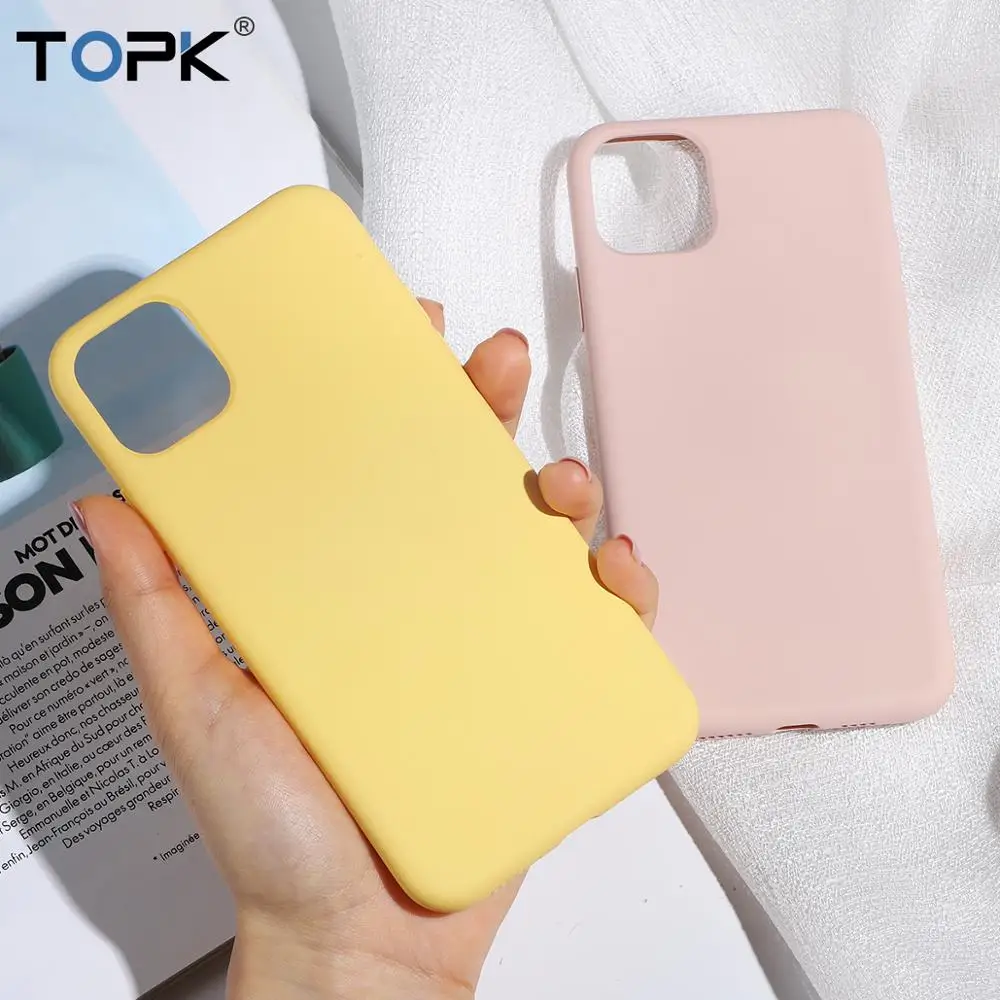 Силиконовый чехол TOPK для iPhone 11 Pro Max мягкая Противоударная задняя крышка из
