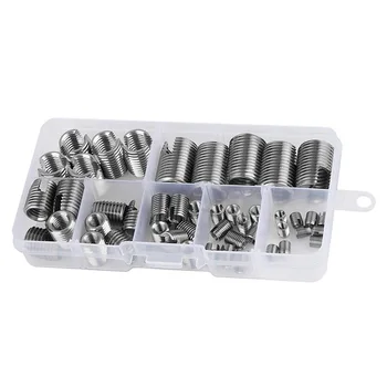 

50Pcs Quick Thread Insert, Stainless Steel Inner Thread Self Tapping Thread Inserts Set Thread Reinforce Repair Tool
