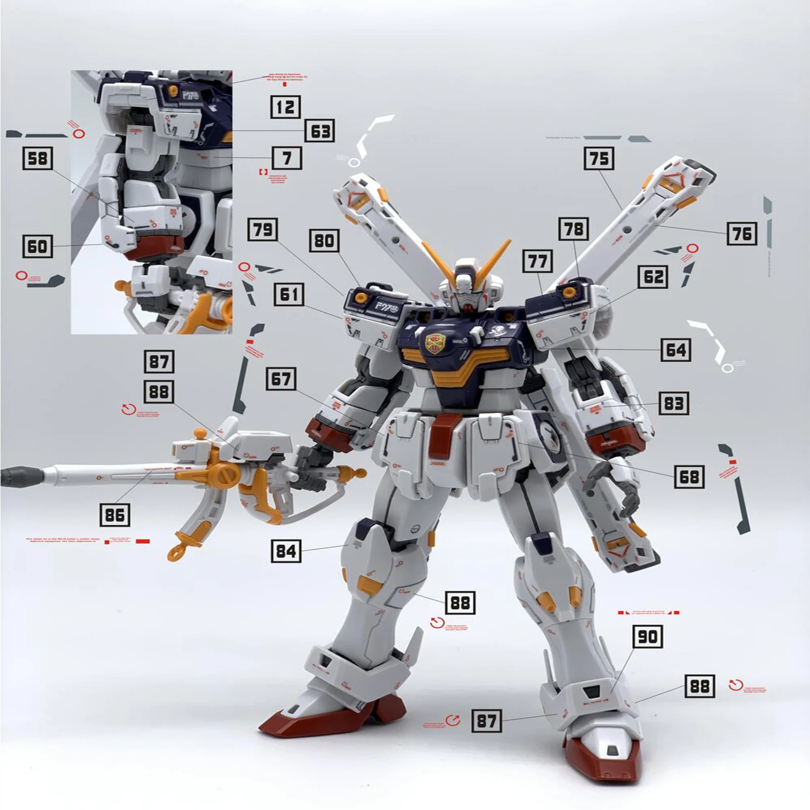 Креативные наклейки для воды DIY наклейки для RG 1/144 X1 Crossbone gunдамба X1 наклейки моделей