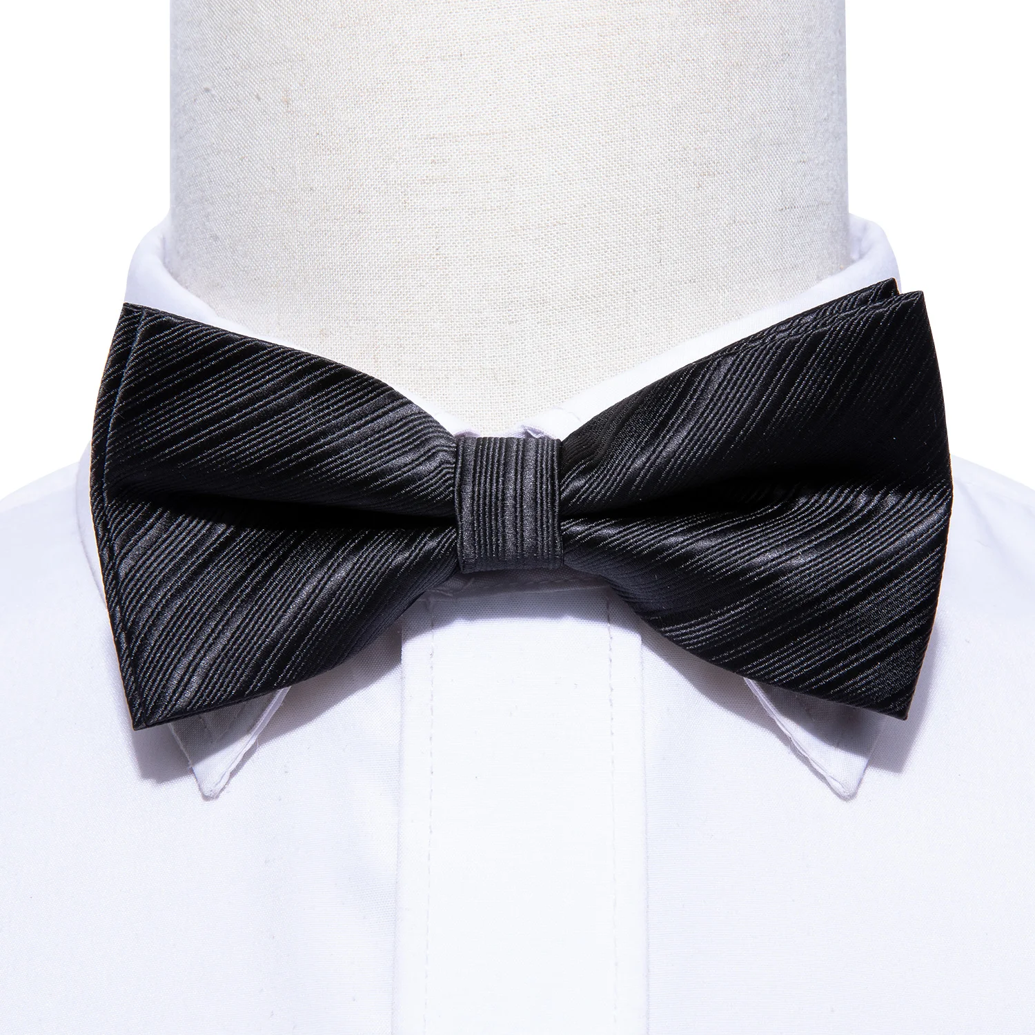 Шелковый галстук-бабочка для мужчин, Одноцветный черный галстук-бабочка, регулируемые галстуки-бабочки, формальный галстук-бабочка, предварительно завязанная бабочка Карманный платок, запонки, Barry.Wang