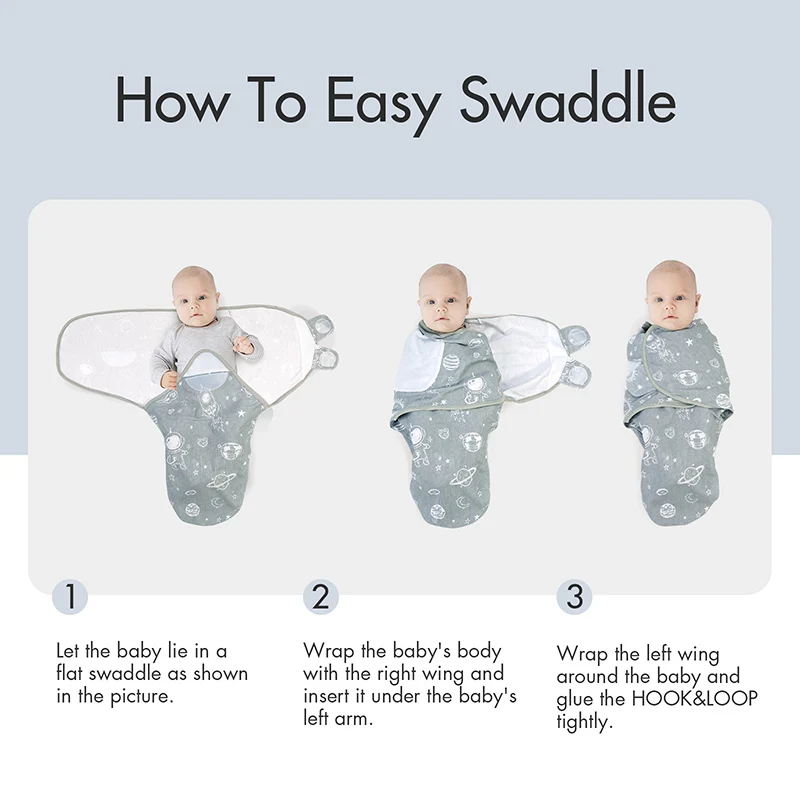 Coperta Swaddle del bambino del cotone organico di 100%, involucro di  Swaddle per il neonato, Swaddle neonato regolabile, fasciatoio del bambino  per 0-3 mesi - AliExpress