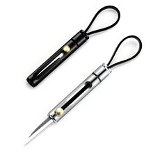 EDC porte clé en aluminium pour femmes, en plein air, avec couteau de coupe, auto défense de voiture, outil multifonctionnel, sécurité personnelle