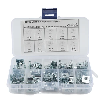 

100Pcs Speed Fasteners U Nuts Self Tapping Screw Spire U Clips Interior Trim Panels