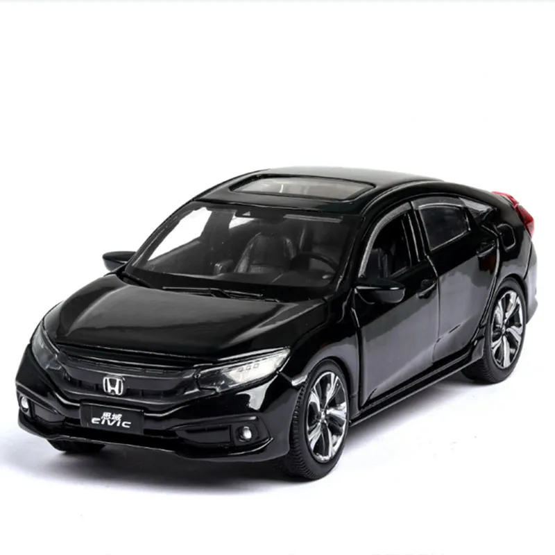 

1/32 Scale 2019 HONDA CIVIC Simulation Toy Car Metal Die-cast Model Pull Back Sound And Light Children's Toy‘s Birthday Gift