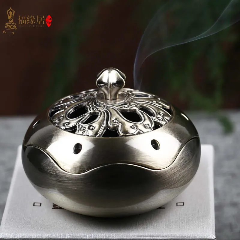 

Phoenix Tail Alloy Disc Censer Phoenix Tail Pattern Hollow out Car Mounted Library Censer Vintage Lotus Censer Send Fireproof Co