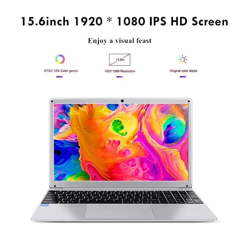 LHMZNIY Student Laptop 15.6 Inch Intel Quad Core 4GB RAM Netbook 1080P Windows 10 Notebook with WiFi Bluetooth Webcam