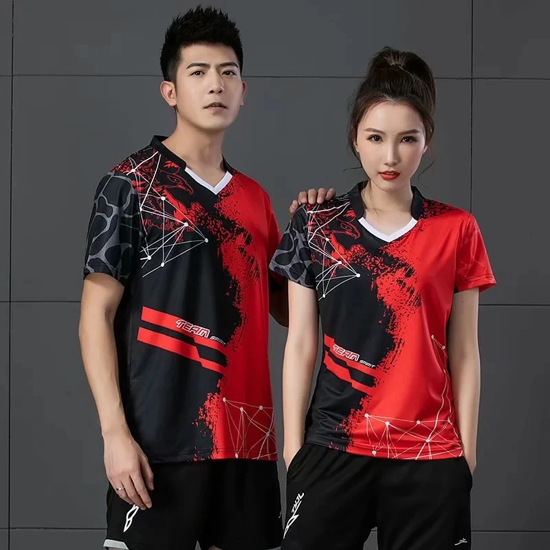 Sports Clothes Men Tennis shirts Breathable Badminton Shirt Women Men Table Tennis Team Polo T Shirts