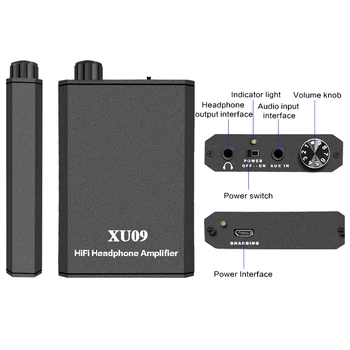 

XU09 Micro usb interface portable headphone amplifier HiFi headphone amplifier fever heavy bass noiseless amplifier increase sou