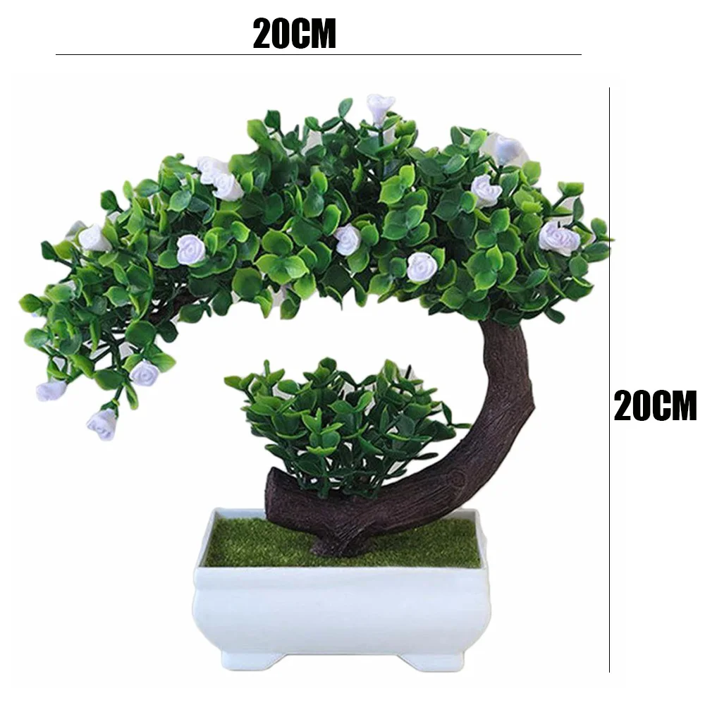 Simulated Potted Plants Crescent Rose DIY Gift Household Ornament Plastic Lightweight Fake Plant Decoration Home Decor Garden