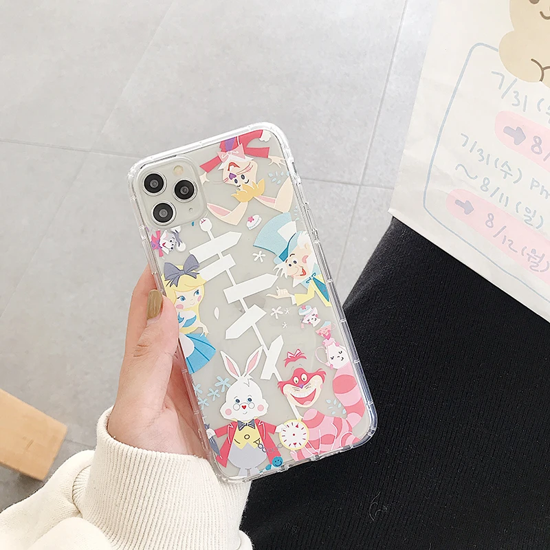 Прозрачные чехлы для телефонов с принцессой Алисой из мультфильма для iPhone X, XR, Xs, Max, 8, 7, 6, 6s Plus, 11 Pro, Max, Ультратонкий Мягкий чехол-накладка из ТПУ