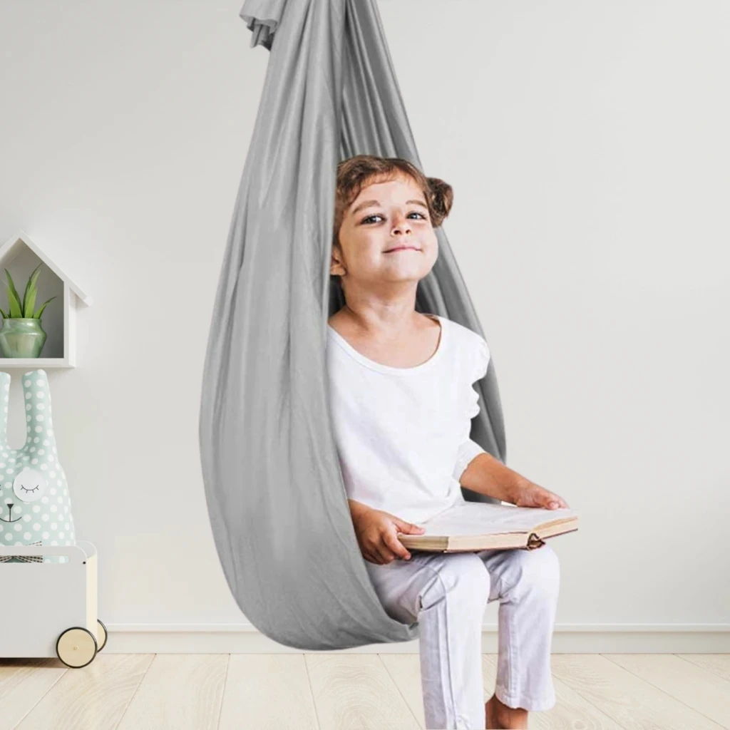 200lbs Portable Therapy Swing Kids Swing Pods Single Person Outdoor Indoor All Season Hanging Seat Home Child Hammock Chair 