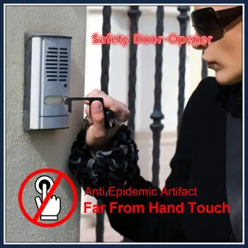 

Carbon Fiber Light NO Touch Door Opener Safety Contactless Keys Outdoor Anti-flu Openers Portable Key Press Elevator