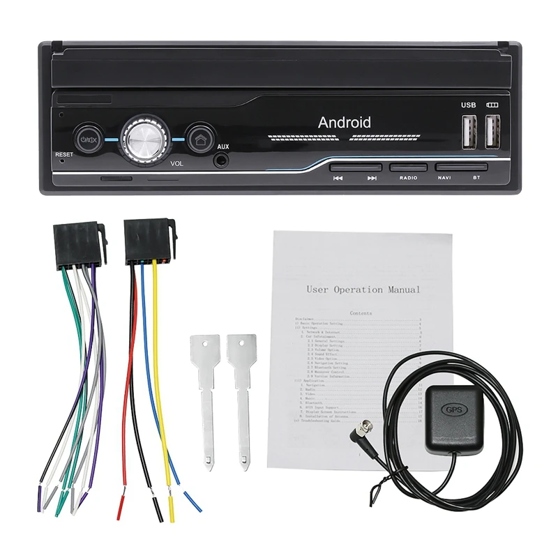 

7 Inch Retractable Press Screen Car MP5 Player Android GPS Navig WIFI Bluetooth Stereo Radio Car Audio Player Mirror Link