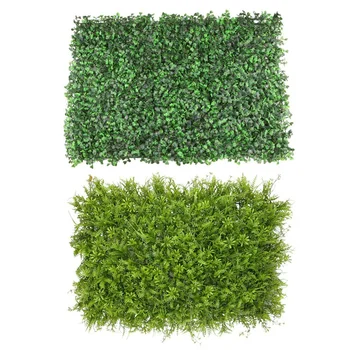 

2 Pcs 60X40Cm Artificial Meadow Artificial Turf Wall Panel for Wedding or Home Ornament , Style 9 with Style 5