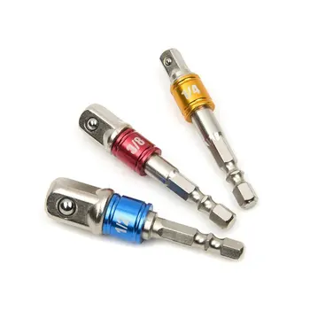 

3pcs Converter Socket Adapter Hex Shank Impact Adapter Driver Set Extension Bar Drill 1/4" 3/8" 1/2" Socket Wrench Tool
