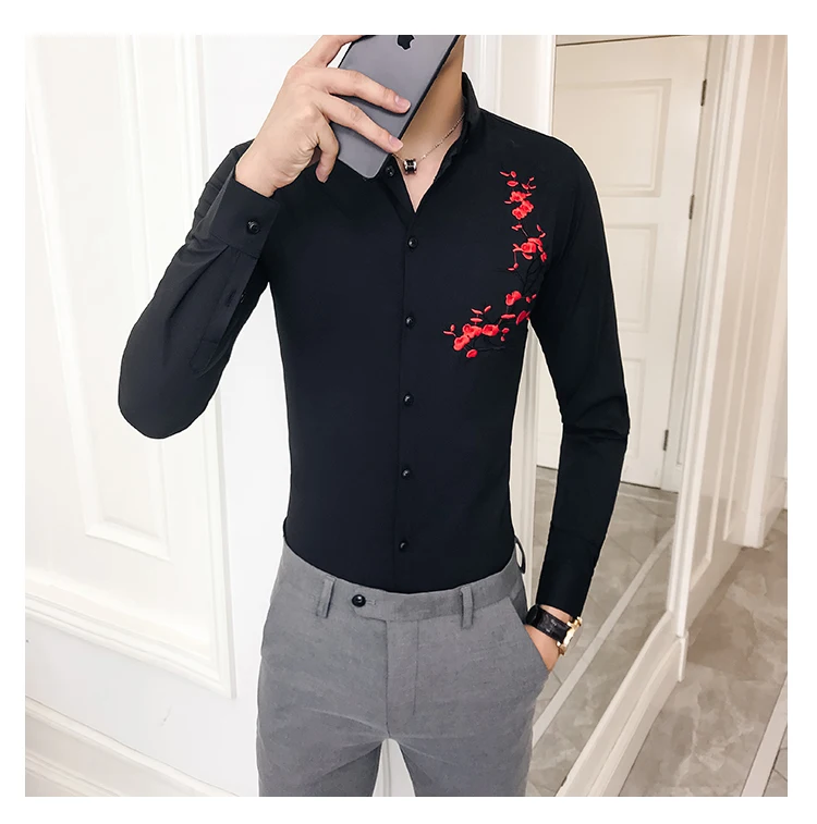 Рубашка барокко с кисточками мужские Camicia Barocco мужские Клубные наряды мужские рубашки черные Camisa Social белые свободные рубашки Весна